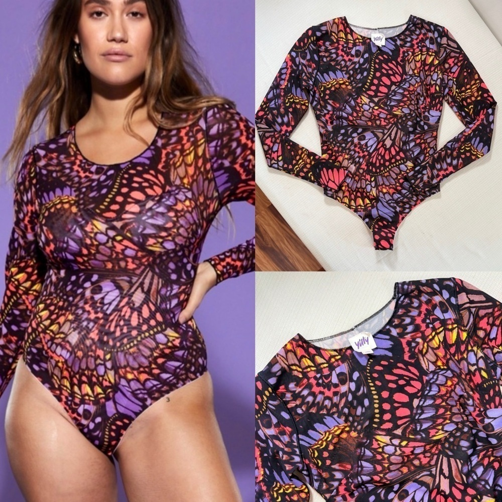 YITTY Butterfly Print Bodysuit